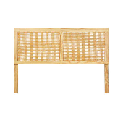 Artiss Bed Head Headboard Queen Rattan - RIBO Pine