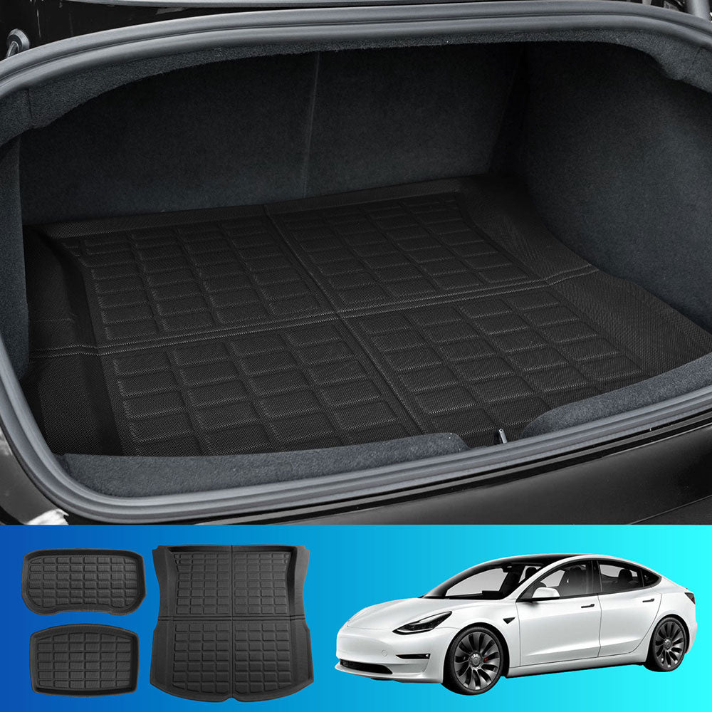 Weisshorn NEW Tesla Model 3 Highland 2024 Boot Liners Rear Frunk Well Trunk Cargo Mats