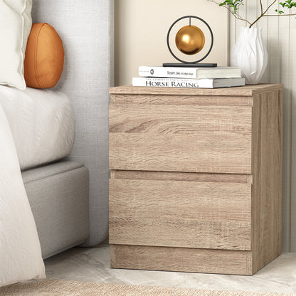 Artiss Bedside Table 2 Drawers - PEPE Oak