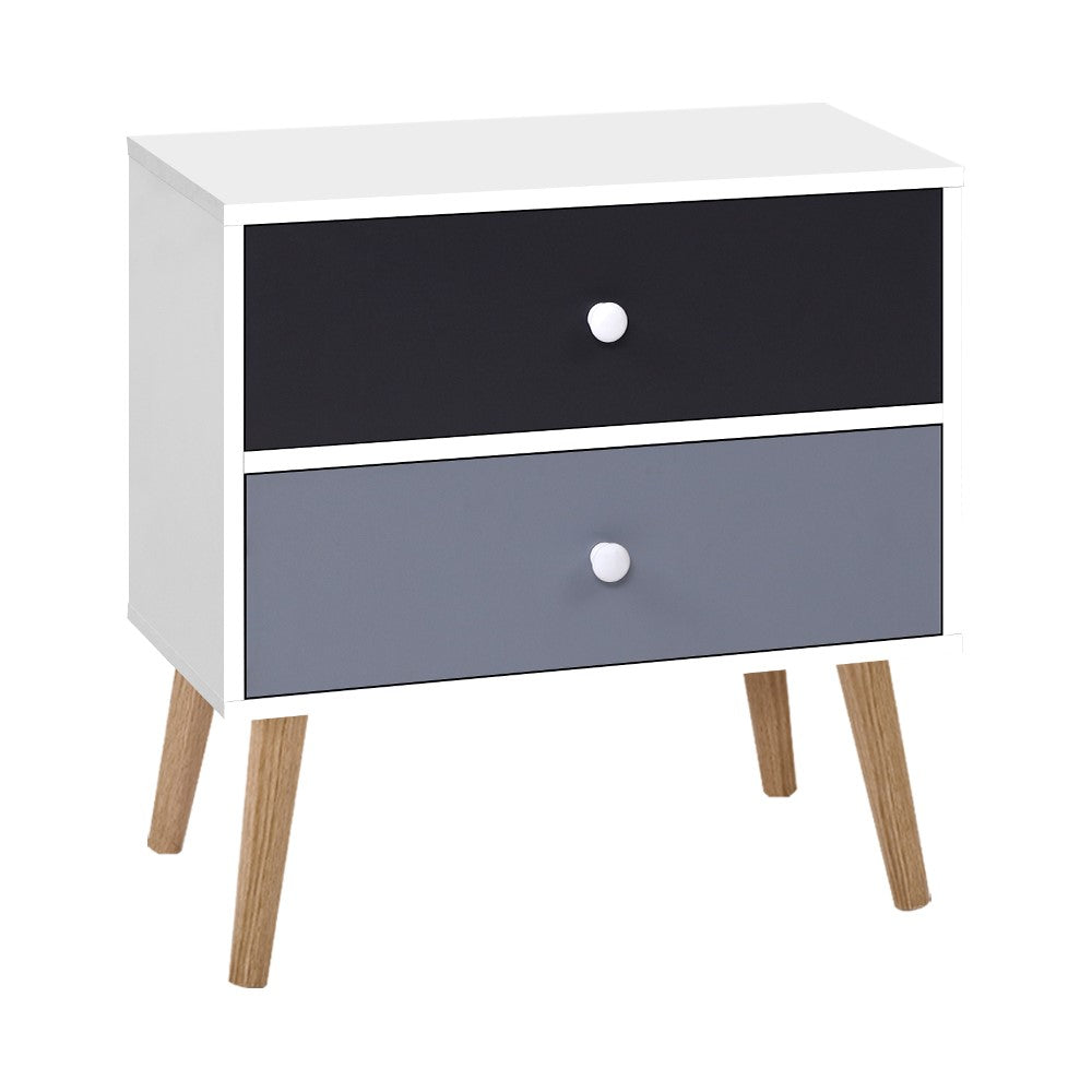 Artiss Bedside Table 2 Drawers - BONDS White