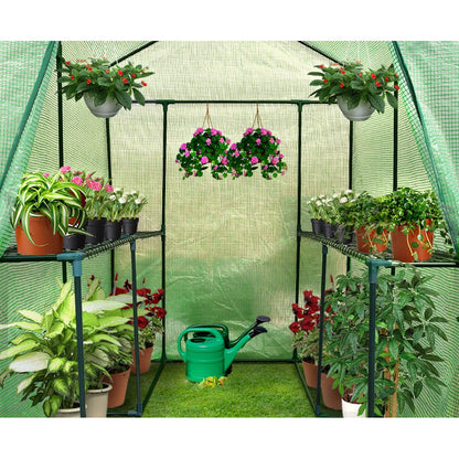 Greenfingers Greenhouse 1.2x1.9x1.9M Walk in Green House Tunnel Plant Garden Shed 4 Shelves