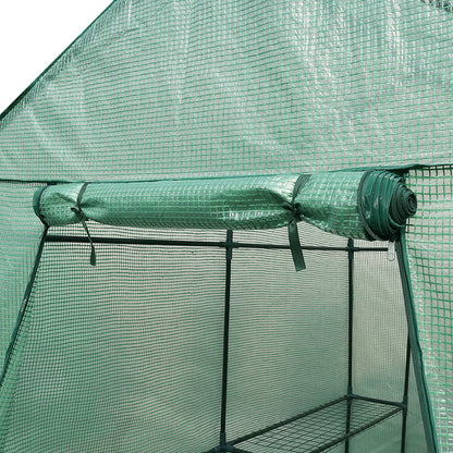 Greenfingers Greenhouse 1.2x1.9x1.9M Walk in Green House Tunnel Plant Garden Shed 4 Shelves