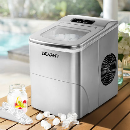 Devanti Portable Ice Cube Maker - Silver