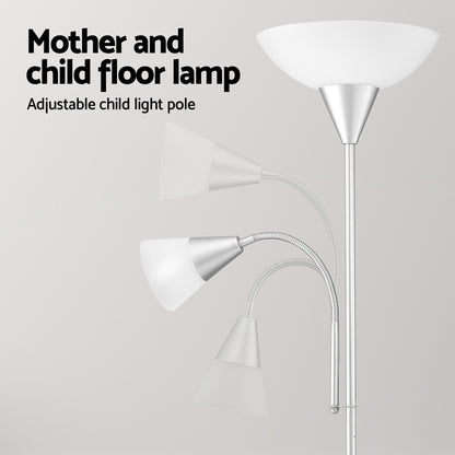 Artiss Floor Lamp Mother and Child Modern Home Living Room Office Reading Silver