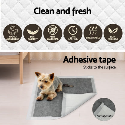 i.Pet Pet Training Pads 200pcs 60x60cm Puppy Dog Toilet Pee Indoor Super Absorbent Grey