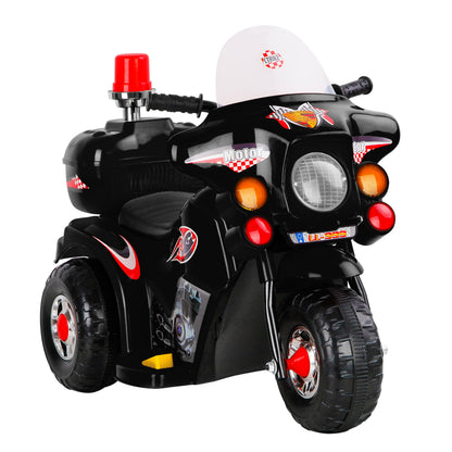 Rigo Kids Electric Ride On Police Motorcycle Motorbike 6V Battery Black