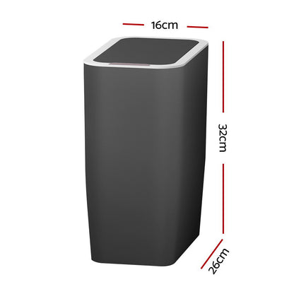 Devanti 9L Motion Sensor Bin Rubbish Automatic Ash Black