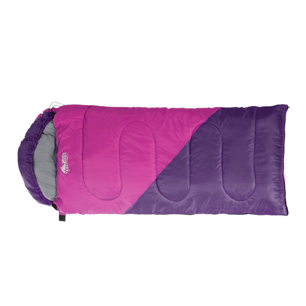 Weisshorn Sleeping Bag Kids Single 172cm Thermal Camping Hiking Pink