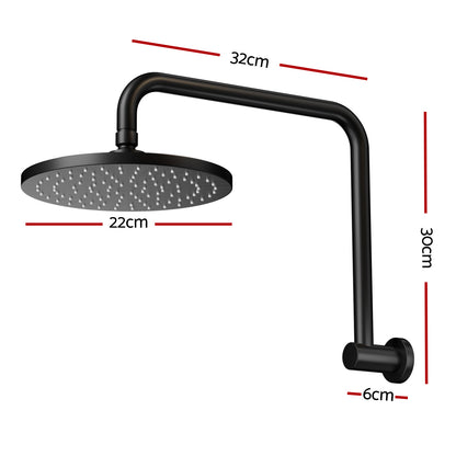 9'' Rain Shower Head Overhead High-pressure Swivel Black