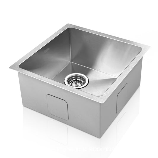 Cefito Kitchen Sink 44X44CM Stainless Steel Basin Single Bowl Laundry Silver