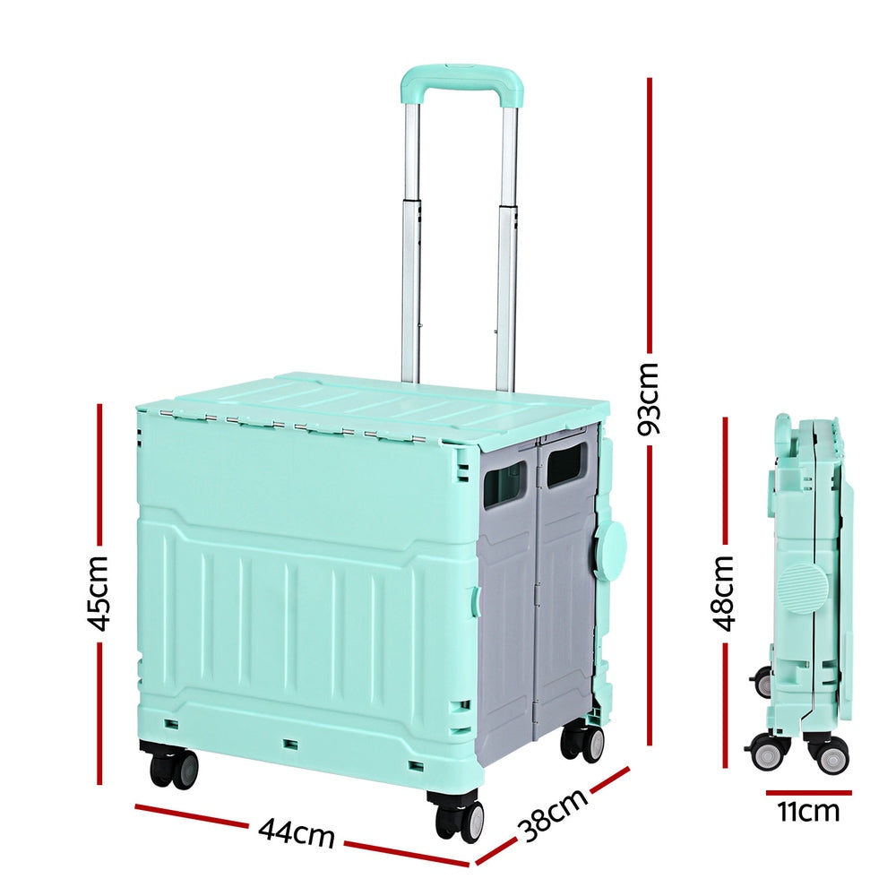 Emajin Shopping Trolley Cart 75L Foldable Green