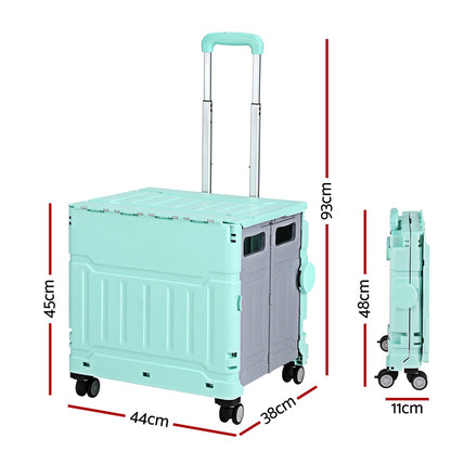 Emajin Shopping Trolley Cart 75L Foldable Green