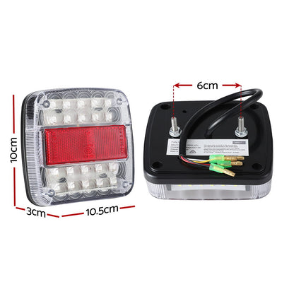 Giantz Pair 26 LED Tail Lights Stop Reverse Indicator 12V Ute Trailer Truck