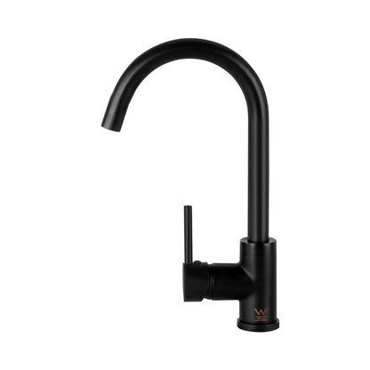 Cefito Kitchen Mixer Tap Mixer Round Sink Faucet Basin Laundry Black