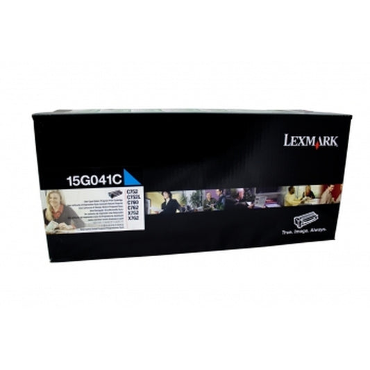 LEXMARK 15G041C CYAN PREBATE TONER YIELD 6000 PAGES FOR C752 760 762