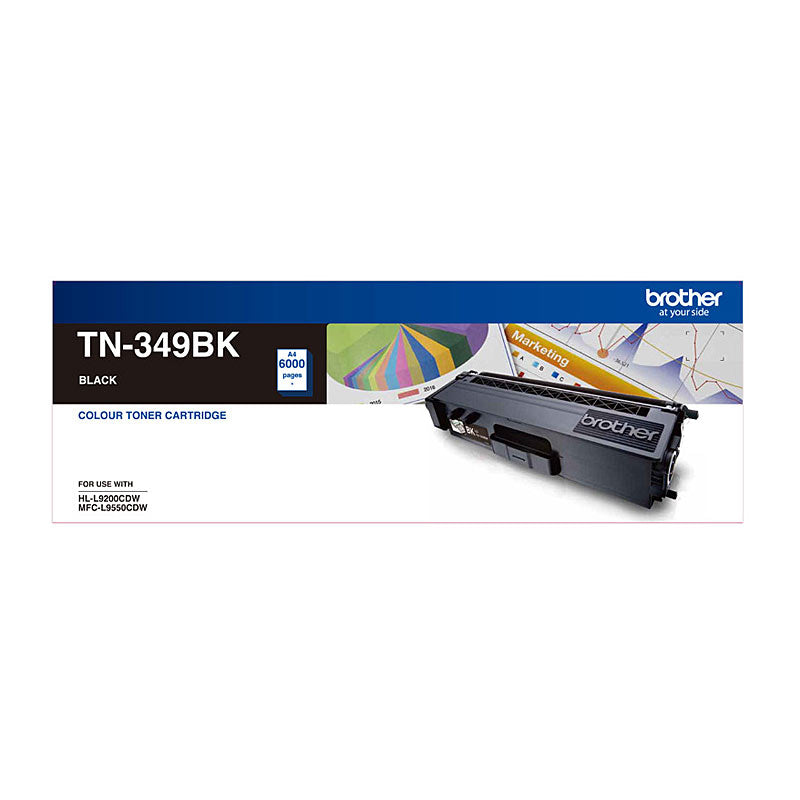 Brother TN-349BK Super High Yield Black Toner - HL-L9200CDW MFC-L9550CDW - 6000 Pages