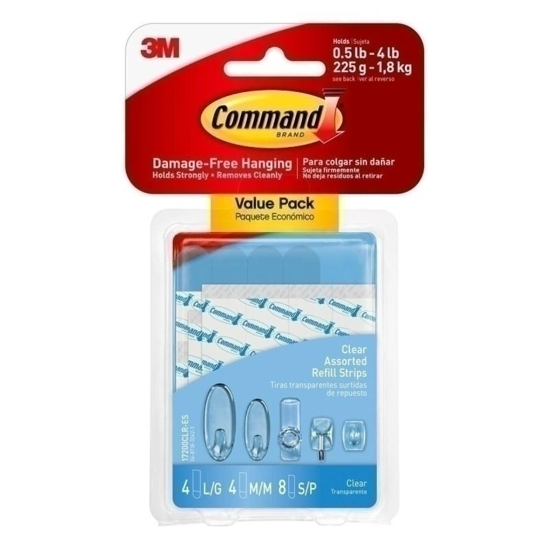 COMMAND Refill Strips 17200CLR Bx6