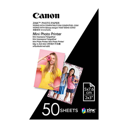 Canon Zink Mini Photo Printer Paper for Canon Inspic 50 Sheets 2 X 3 Inches