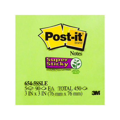 POST-IT 654-5SSLE SS 75X75 Pack of 5 Box of 4