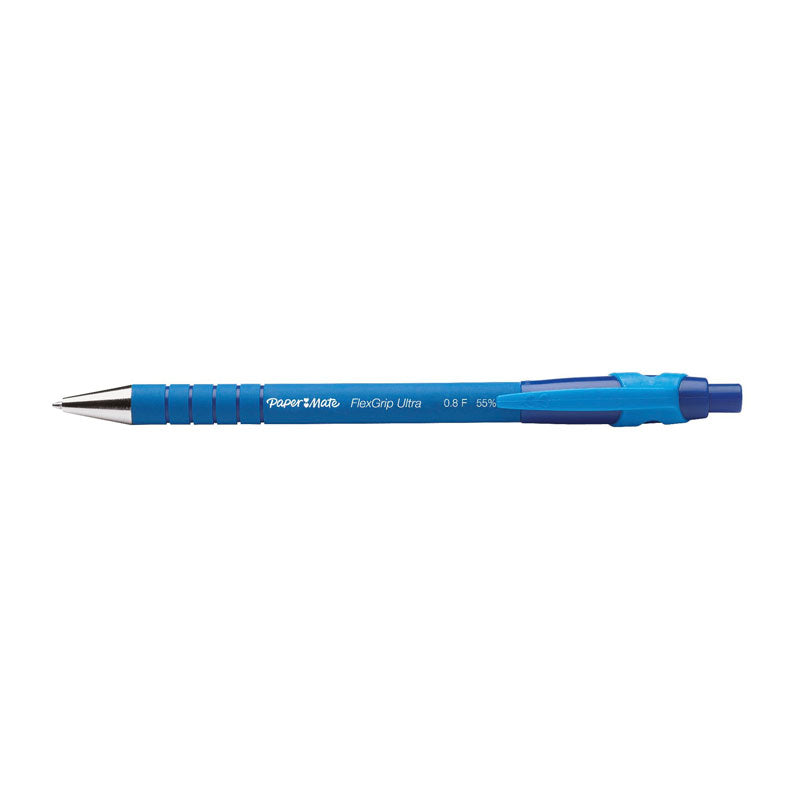 PAPER MATE Flexi Grip Retractable Ball Pen 0.8mm Blu Box of 12