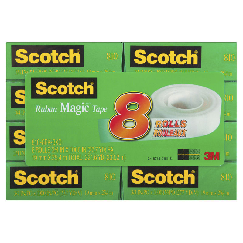 SCOTCH Tape 810-8PK-BXD 19mm Pack of 8