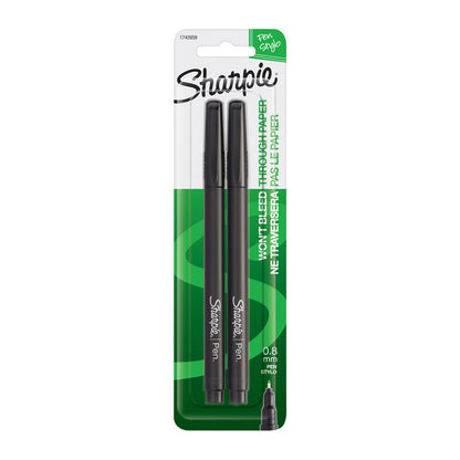 SHARPIE Pen Fine Black Pack 2 Box of 6