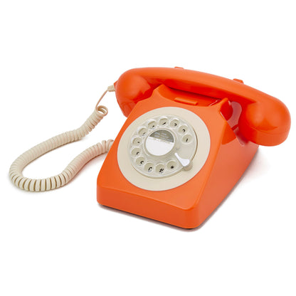 GPO RETRO GPO 746 ROTARY TELEPHONE - ORANGE