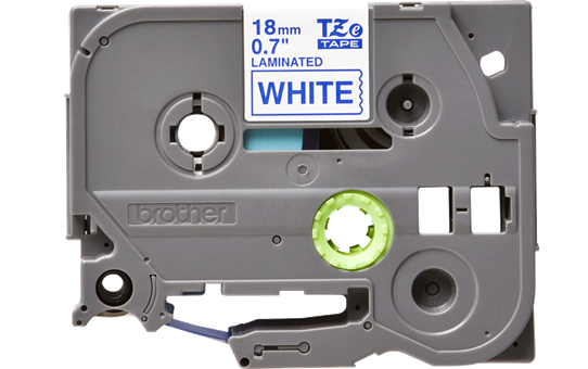 Brother 3/4" 18 mm Blue on White TZe P-Touch Tape for Brother PT-1900, PT1900 Label Maker.