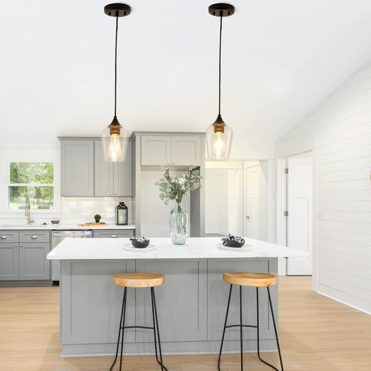 2 Pack Black Pendant Lights