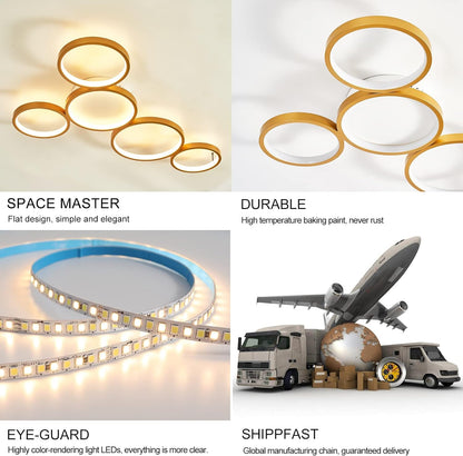 LED Golden Ceiling Light with Remote Control, 54W