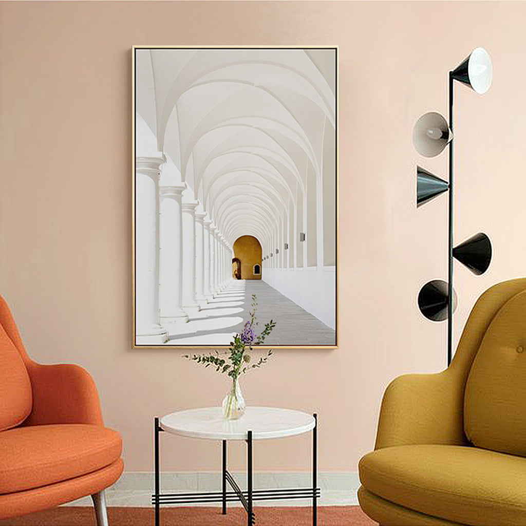 Wall Art 60cmx90cm Long Corridor Style A Gold Frame Canvas