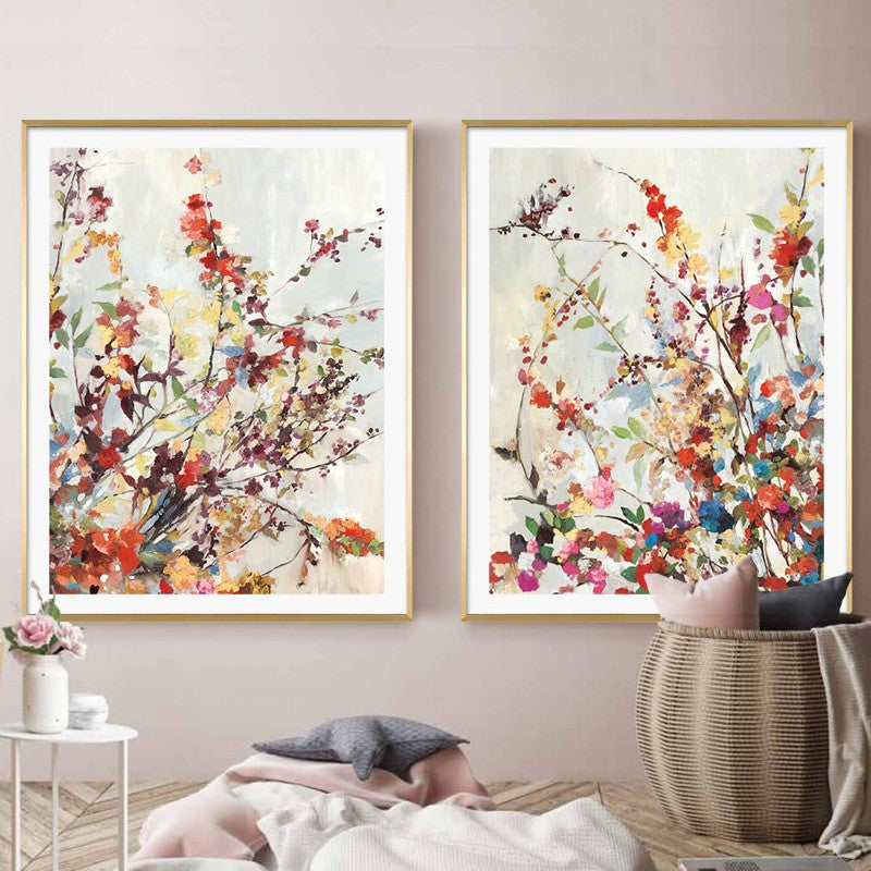 Wall Art 50cmx70cm Coming Spring 2 Sets Gold Frame Canvas