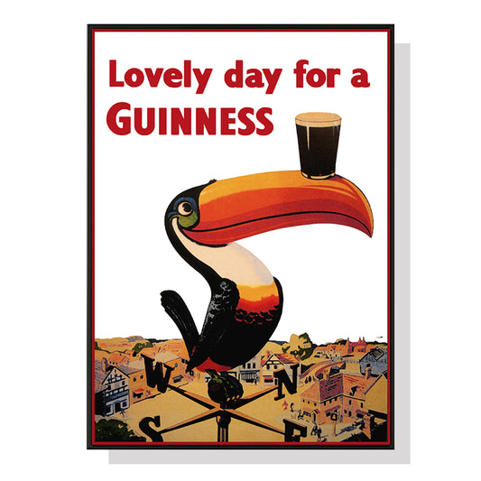 Wall Art 50cmx70cm Beer Lovely Day For A Guinness Black Frame Canvas