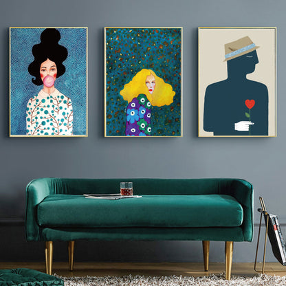 Wall Art 50cmx70cm Modern Figure 3 Sets Gold Frame Canvas