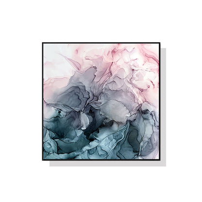 Wall Art 50cmx50cm Marbled Pink Grey Black Frame Canvas