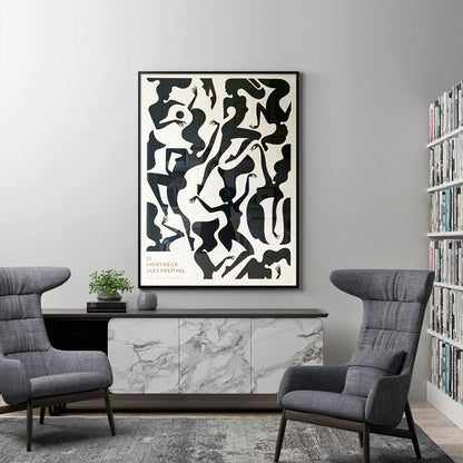 Wall Art 80cmx120cm Jazz Festival Black Frame Canvas