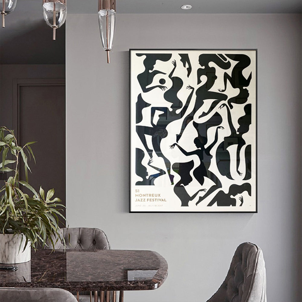 Wall Art 50cmx70cm Jazz Festival Black Frame Canvas