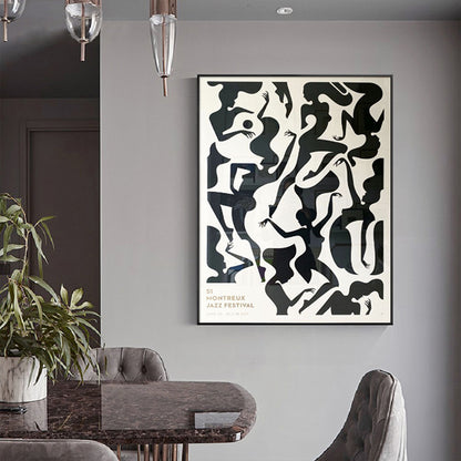 Wall Art 50cmx70cm Jazz Festival Black Frame Canvas