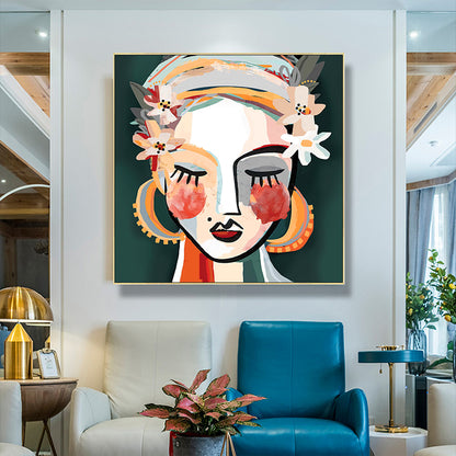 Wall Art 80cmx80cm Sophie II Gold Frame Canvas