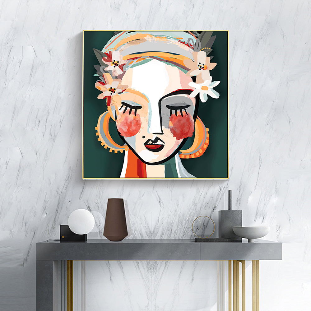 Wall Art 80cmx80cm Sophie II Gold Frame Canvas