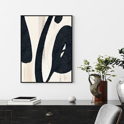 Wall Art 90cmx135cm Black Ink Black Frame Canvas