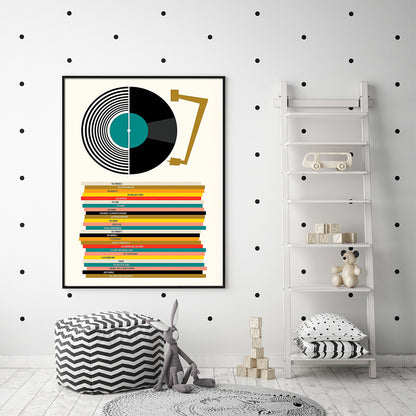 Wall Art 50cmx70cm Music Black Frame Canvas