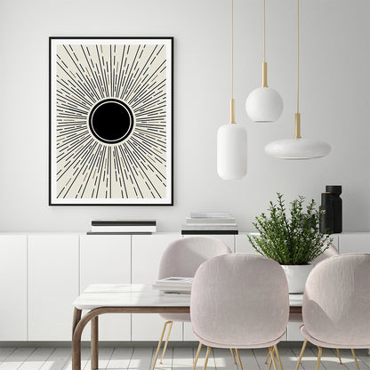 Wall Art 60cmx90cm Sun Rise Art Black Frame Canvas