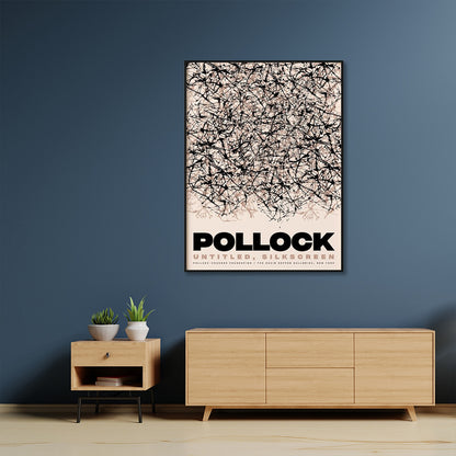 Wall Art 50cmx70cm Jackson Pollock Exhibition II Black Frame Canvas