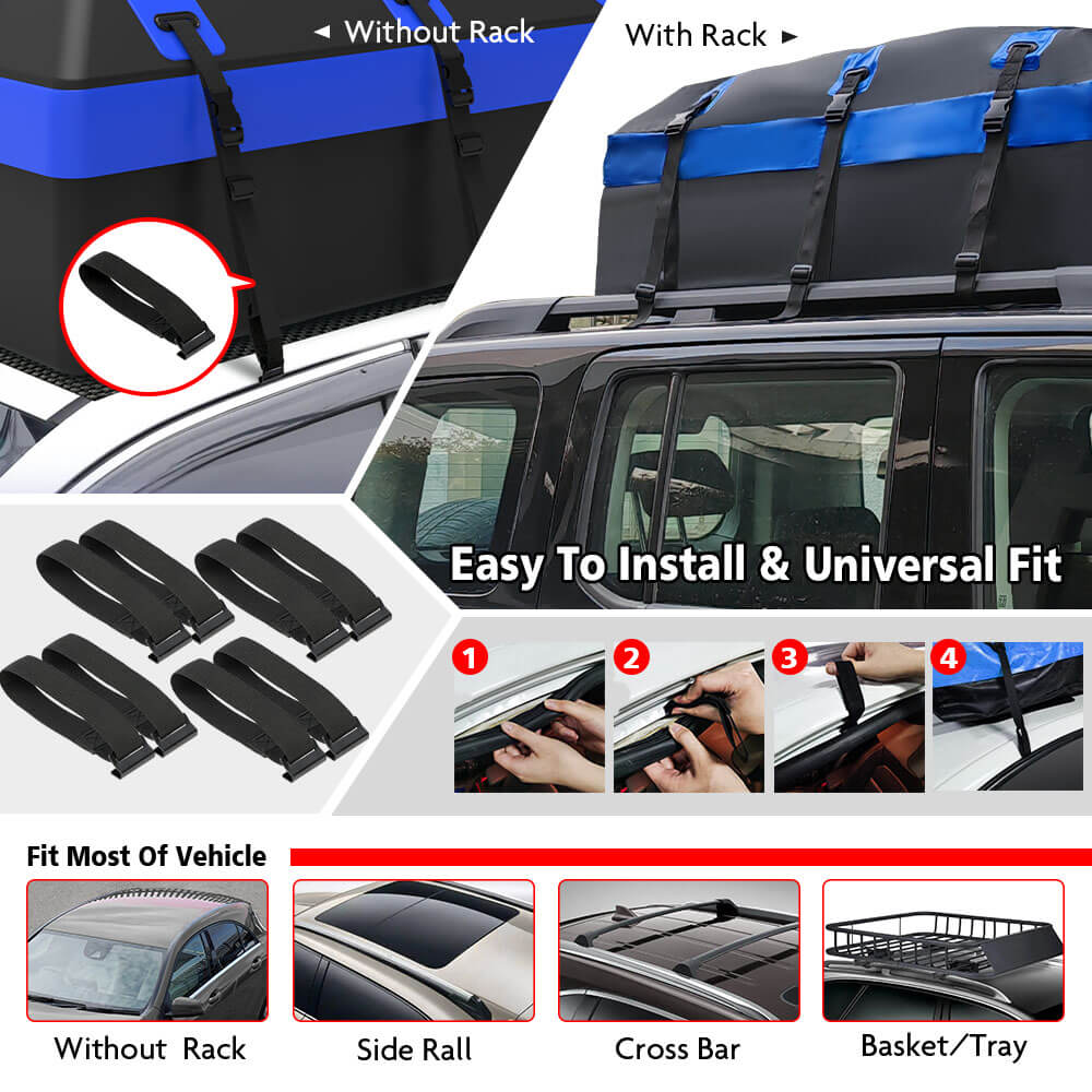 X-BULL Waterproof Car Roof Top Rack Carrier ravel Cargo Luggage Cube Bag Trave 425L