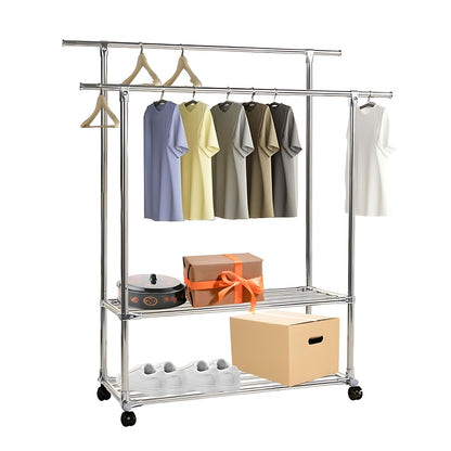 Ekkio Clothes Rack Stainless Steel Two Rail