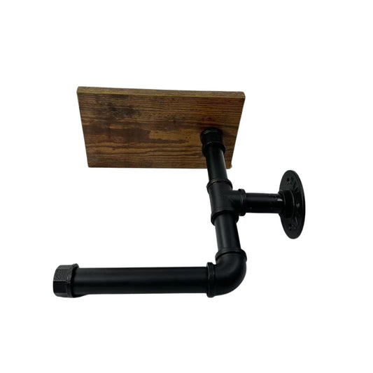 EKKIO Adjustable Industrial Pipe Toilet Paper Roll Holder with Phone Shelf