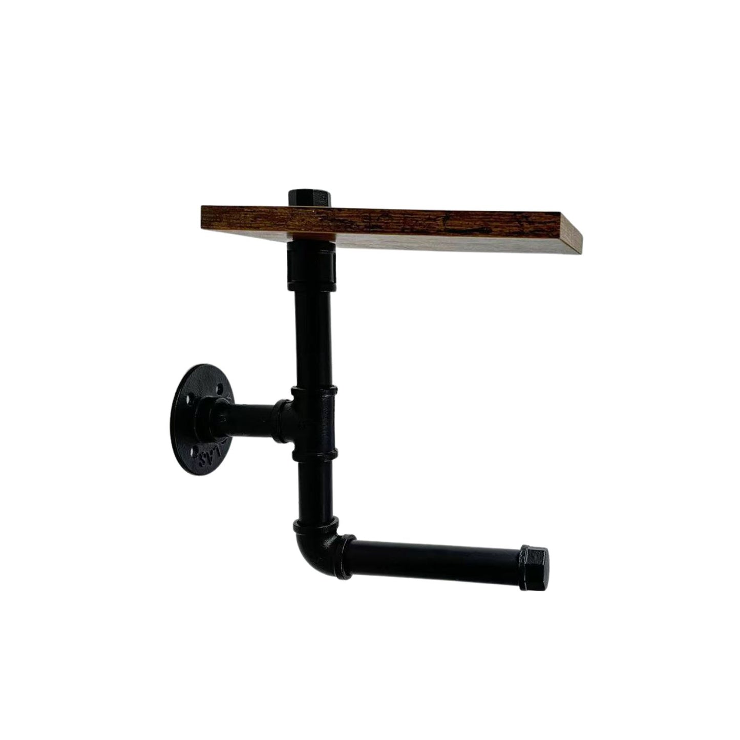 EKKIO Adjustable Industrial Pipe Toilet Paper Roll Holder with Phone Shelf