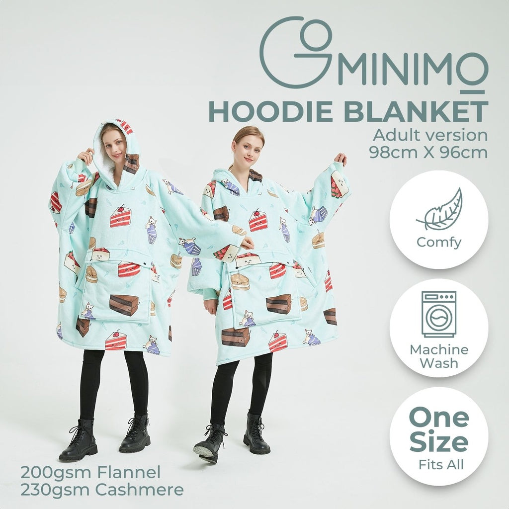 GOMINIMO Hoodie Blanket (Adult Cake Blue)