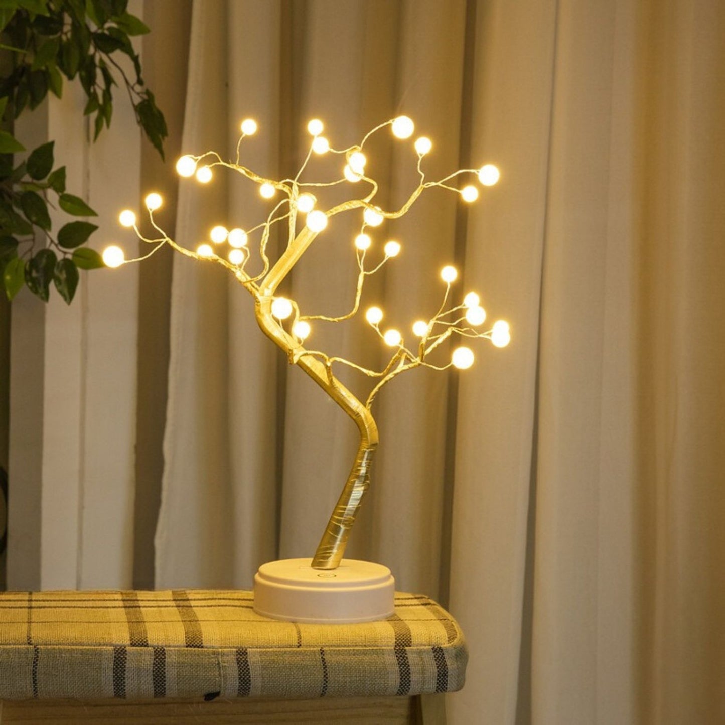 GOMINIMO Wood Desk Lamp Bonsai Lighted Tree